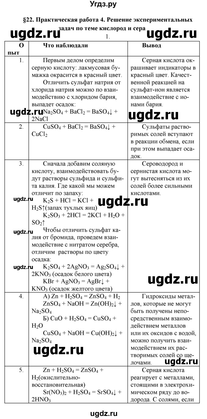 ГДЗ (Решебник к учебнику 2016) по химии 9 класс Г.Е. Рудзитис / §22 / 1