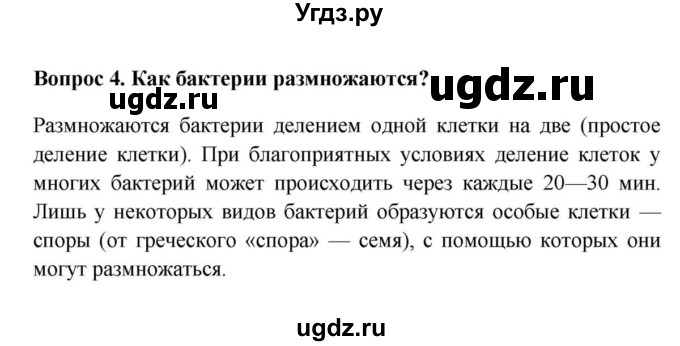 ГДЗ (решебник) по биологии 5 класс В.В. Пасечник / §11. Строение и жизнедеятельность бактерий / Вопросы / 4