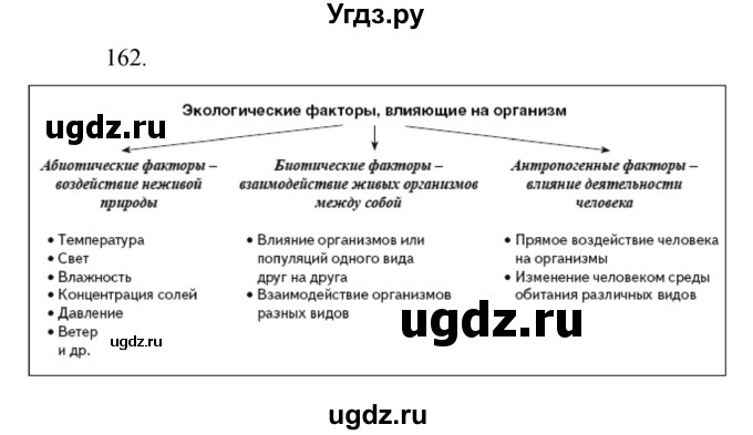 ГДЗ (Решебник) по биологии 6 класс (рабочая тетрадь) Сонин Н.И. / номер / 162