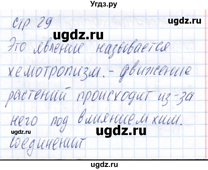 ГДЗ (Решебник) по биологии 6 класс (рабочая тетрадь) Пономарева И.Н. / часть 1. страница / 29