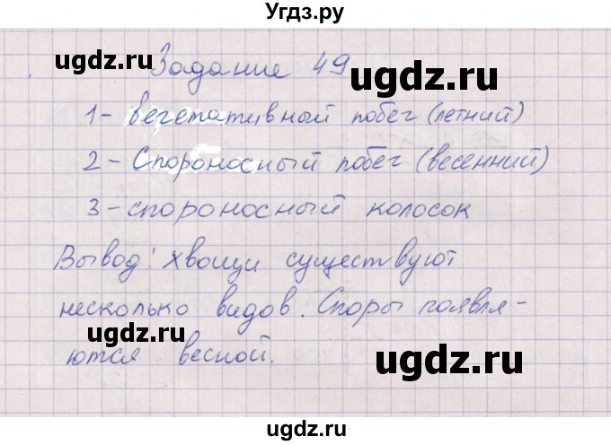 ГДЗ (Решебник) по биологии 6 класс (рабочая тетрадь) В.В. Пасечник / задание / 49