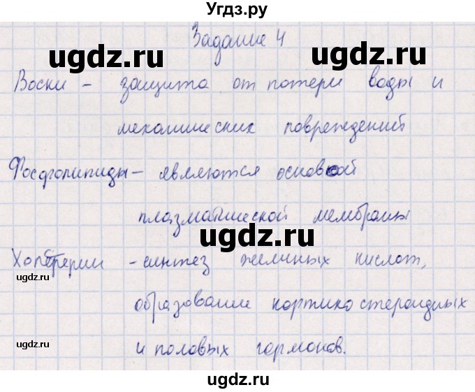 ГДЗ (Решебник) по биологии 10 класс (рабочая тетрадь) В.И. Сивоглазова / глава 2 / стр. 31 / 4