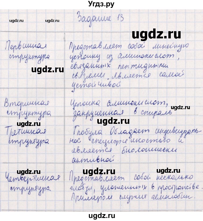 ГДЗ (Решебник) по биологии 10 класс (рабочая тетрадь) В.И. Сивоглазова / глава 2 / стр. 34 / 13