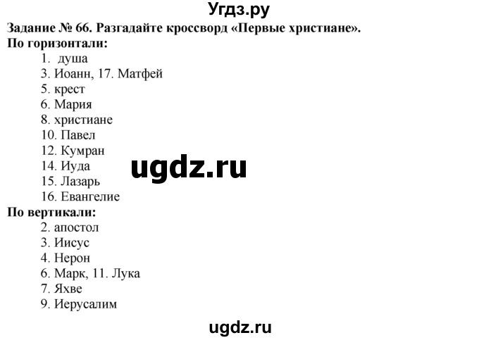 ГДЗ (Решебник) по истории 5 класс (рабочая тетрадь) Г.И. Годер / часть 2 / задание / 66