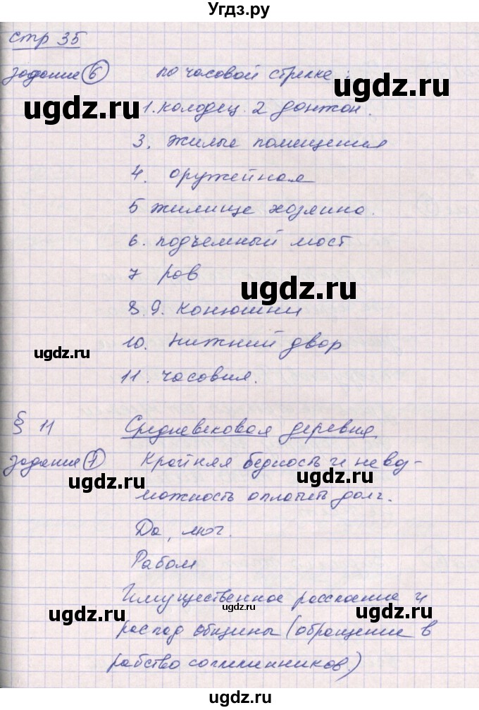 ГДЗ (Решебник) по истории 6 класс (рабочая тетрадь) Ведюшкин В.А. / страница / 35