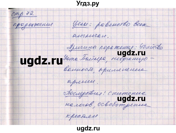 ГДЗ (Решебник) по истории 6 класс (рабочая тетрадь) Ведюшкин В.А. / страница / 72(продолжение 2)