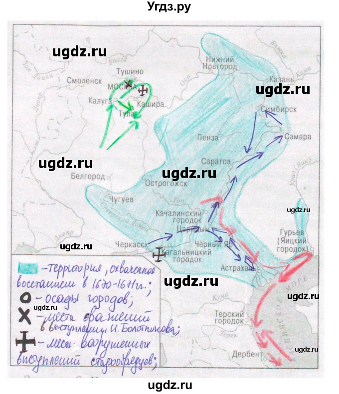 ГДЗ (Решебник) по истории 7 класс (рабочая тетрадь) А.А. Данилов / § 8 / 2(продолжение 2)