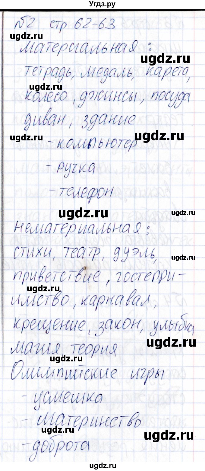 ГДЗ (Решебник) по обществознанию 9 класс (рабочая тетрадь) Хромова И.С. / страница / 62(продолжение 2)