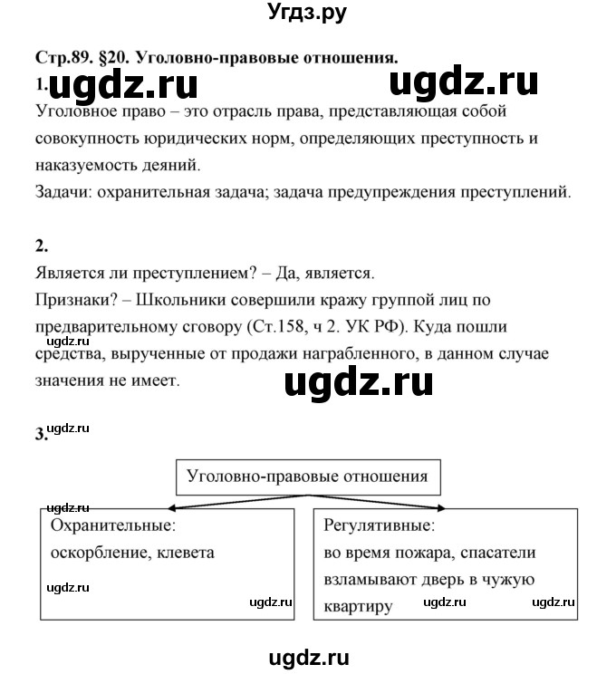 ГДЗ (Решебник) по обществознанию 9 класс (рабочая тетрадь) Котова О.А. / параграф / 20