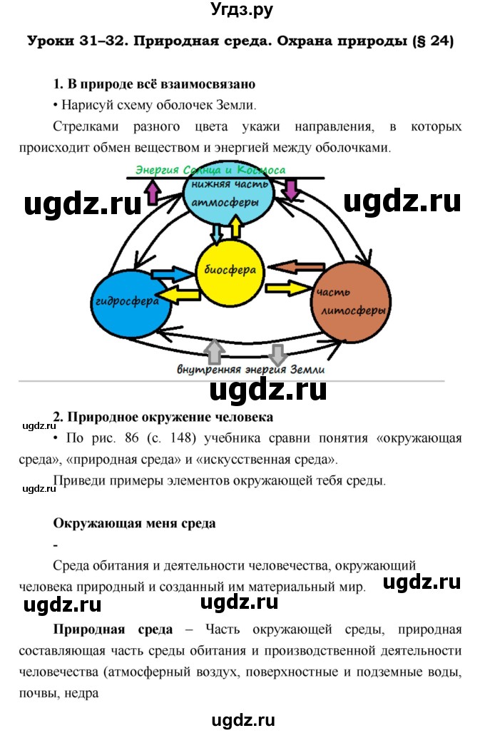 ГДЗ (Решебник) по географии 5 класс (Дневник географа-следопыта) Летягин А.А. / урок номер / 31–32