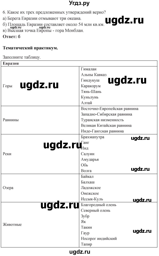 ГДЗ (Решебник) по географии 5 класс (рабочая тетрадь) Домогацких Е.М. / параграф номер / 21(продолжение 2)