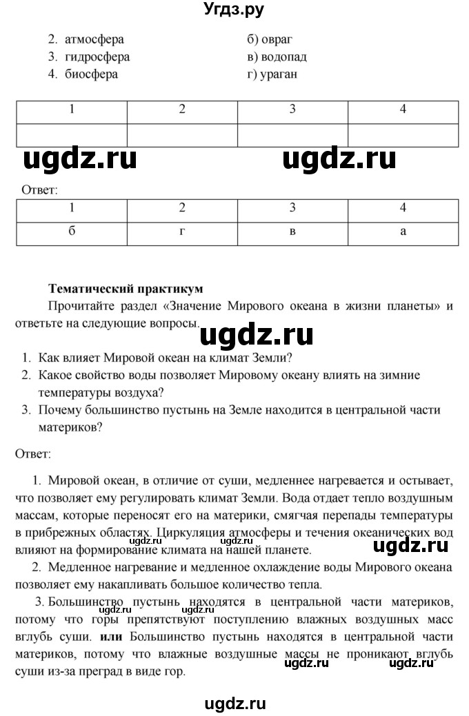 ГДЗ (Решебник) по географии 5 класс (рабочая тетрадь) Домогацких Е.М. / параграф номер / 28(продолжение 2)