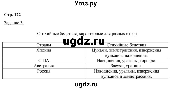 ГДЗ (Решебник) по географии 6 класс (рабочая тетрадь) Румянцев А.В. / страница / 122