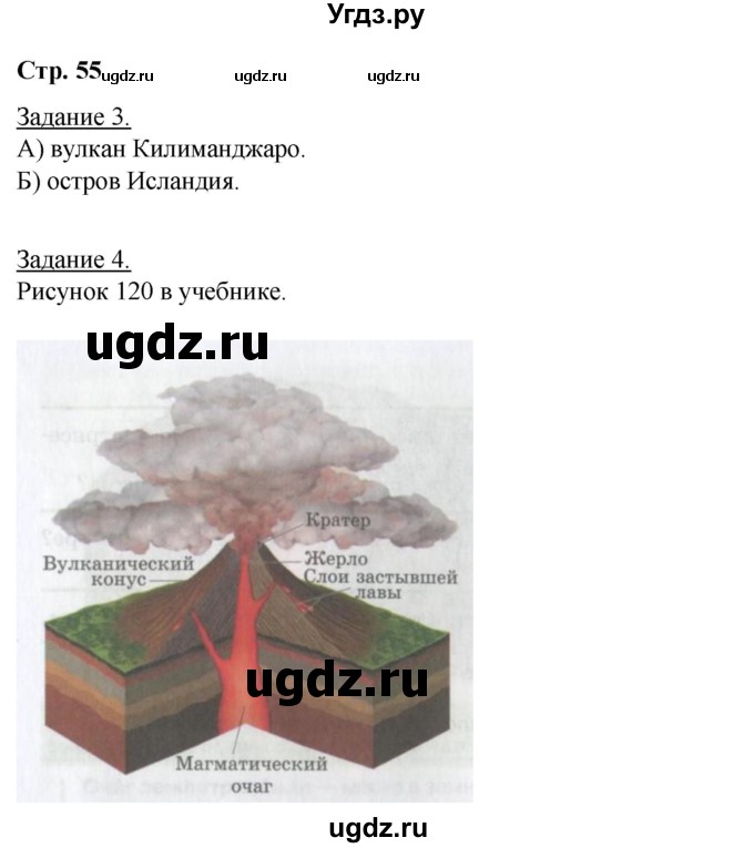 ГДЗ (Решебник) по географии 6 класс (рабочая тетрадь) Румянцев А.В. / страница / 55
