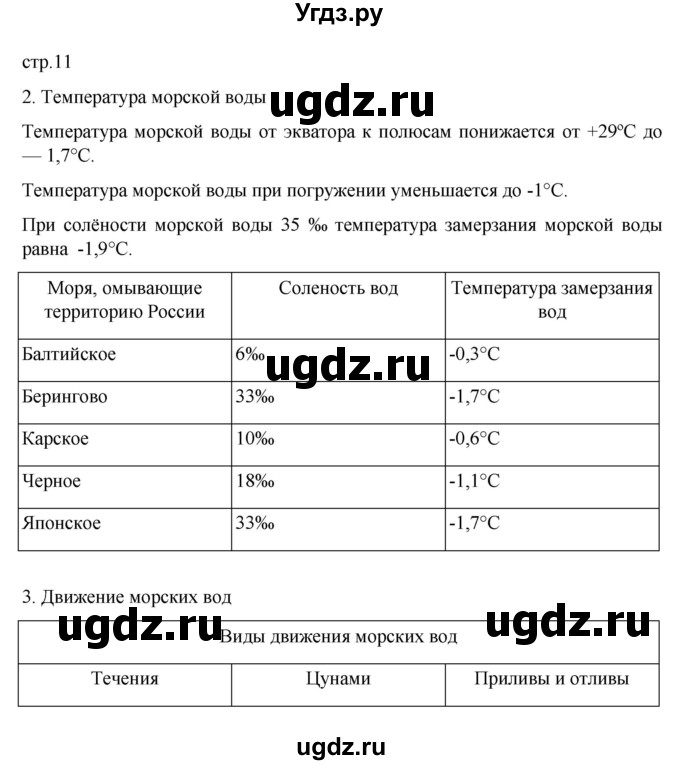 ГДЗ (Решебник к дневнику 2022) по географии 6 класс (рабочая тетрадь Дневник географа-следопыта) Летягин А.А. / страница / 11