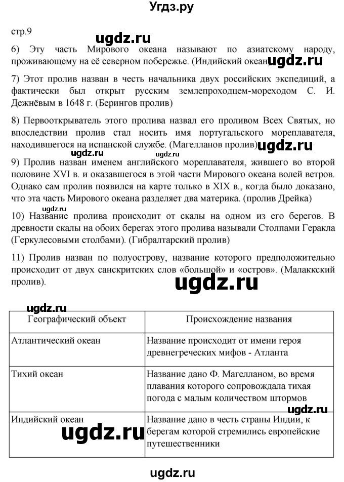 ГДЗ (Решебник к дневнику 2022) по географии 6 класс (рабочая тетрадь Дневник географа-следопыта) Летягин А.А. / страница / 9