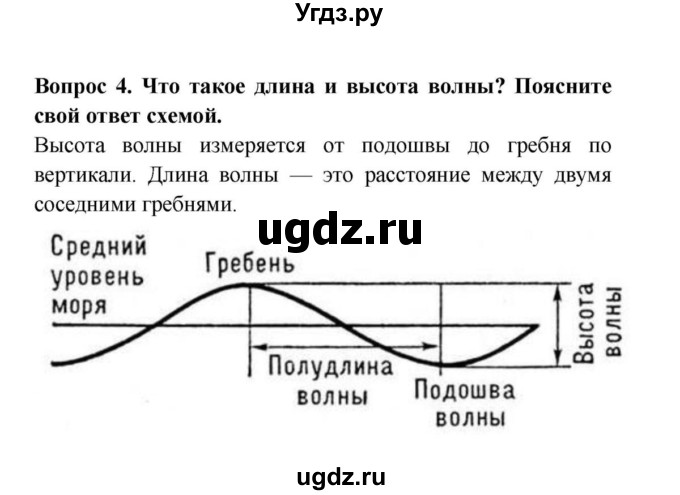 ГДЗ (решебник) по географии 6 класс Т.П. Герасимова / § 21. Движение воды в океане / 4