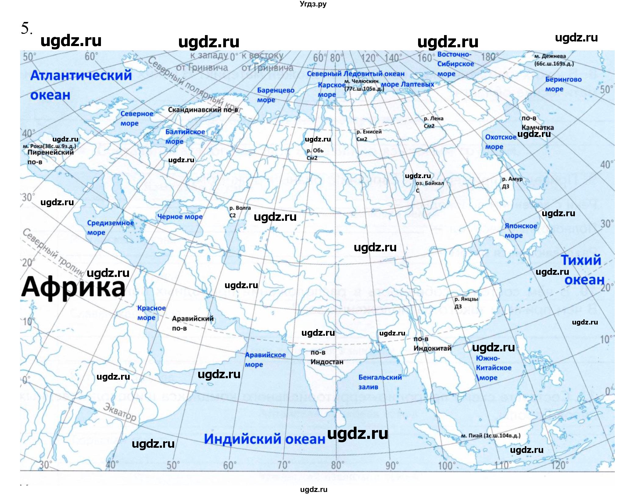 ГДЗ (Решебник к тетради 2022) по географии 7 класс (рабочая тетрадь) Душина И.В. / тетрадь 2022 / часть 2. страница / 55(продолжение 2)