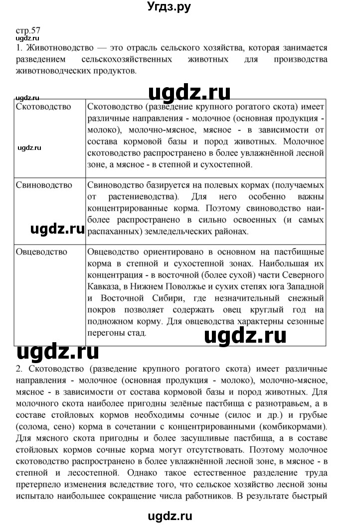 ГДЗ (Решебник к учебнику 2023) по географии 9 класс А.И. Алексеев / страница / 57