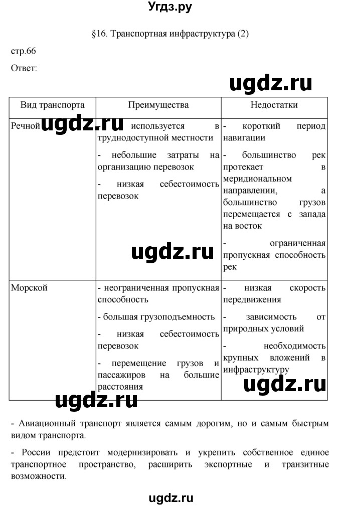 ГДЗ (Решебник к учебнику 2023) по географии 9 класс А.И. Алексеев / страница / 66