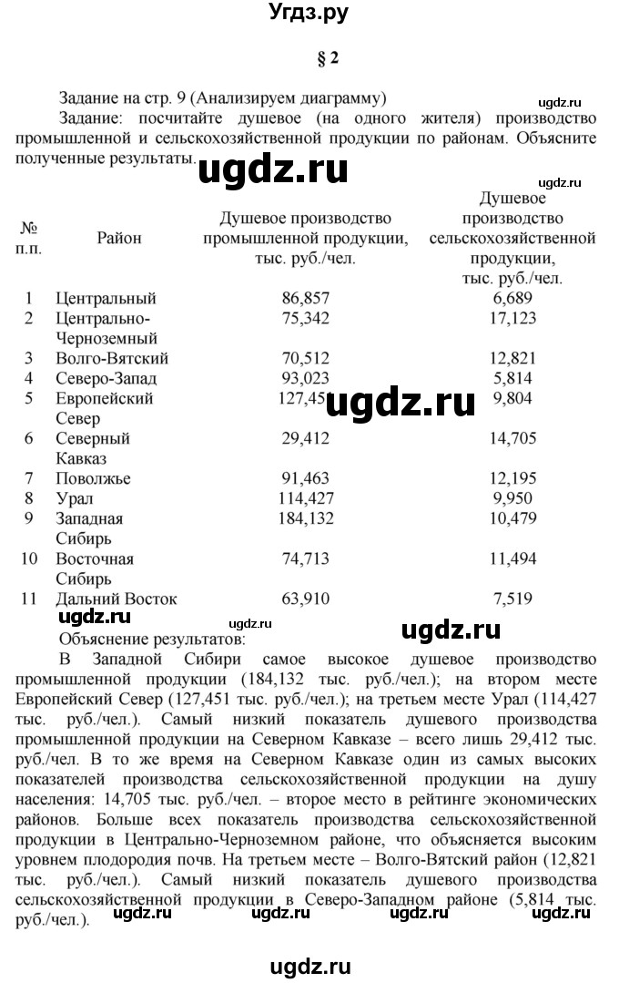 ГДЗ (Решебник к учебнику 2011) по географии 9 класс А.И. Алексеев / страница / 9