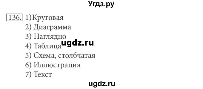 ГДЗ (решебник) по информатике 5 класс (рабочая тетрадь) Босова Л. Л. / задание номер / 136