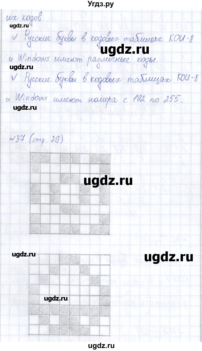 ГДЗ (Решебник) по информатике 6 класс (рабочая тетрадь) Босова Л.Л. / страница / 29(продолжение 2)