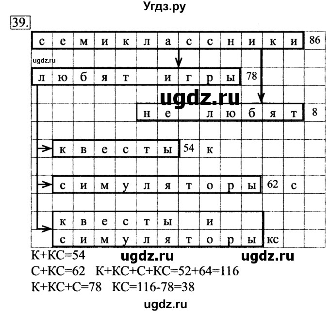 ГДЗ (решебник) по информатике 6 класс (рабочая тетрадь) Л.Л. Босова / номер-№ / 39