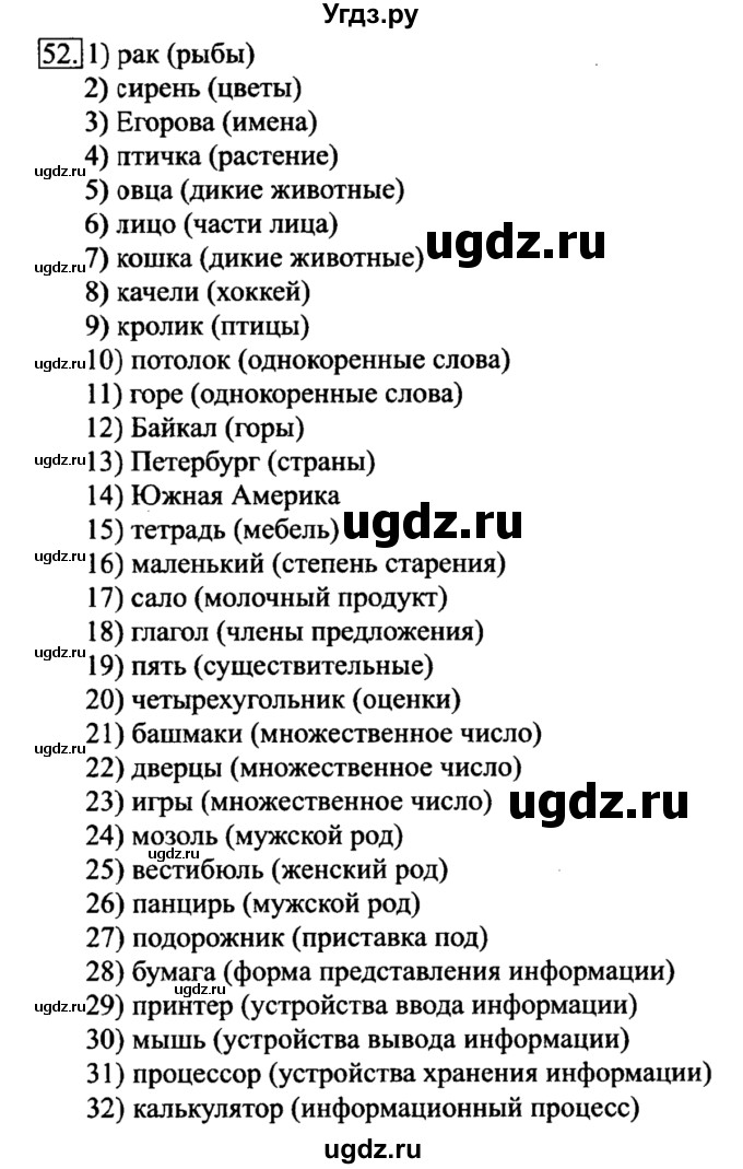 ГДЗ (решебник) по информатике 6 класс (рабочая тетрадь) Л.Л. Босова / номер-№ / 52