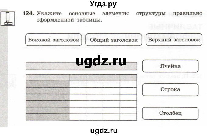 ГДЗ (Тетрадь 2017) по информатике 6 класс (рабочая тетрадь) Л.Л. Босова / задание / 124