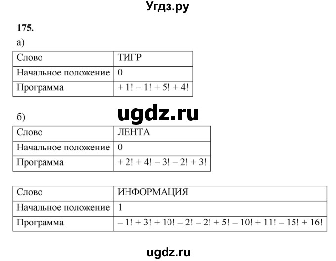 ГДЗ (Решебник 2022) по информатике 6 класс (рабочая тетрадь) Л.Л. Босова / задание / 175