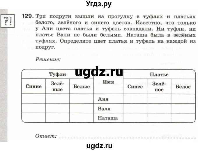 ГДЗ (Учебник) по информатике 6 класс Л.Л. Босова / Рабочая тетрадь / 129