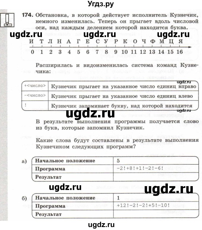 ГДЗ (Учебник) по информатике 6 класс Л.Л. Босова / Рабочая тетрадь / 174