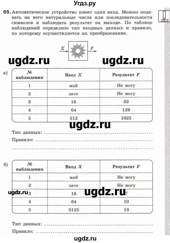 ГДЗ (Учебник) по информатике 6 класс Л.Л. Босова / Рабочая тетрадь / 65