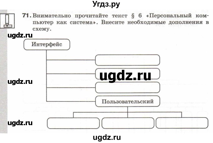 ГДЗ (Учебник) по информатике 6 класс Л.Л. Босова / Рабочая тетрадь / 71