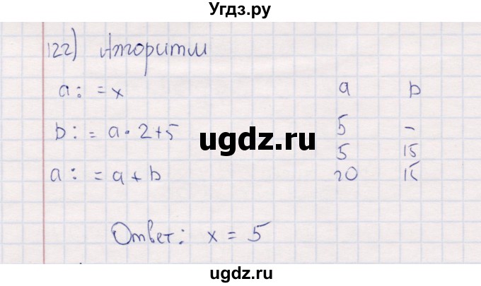 ГДЗ (Решебник) по информатике 8 класс (рабочая тетрадь ) Босова Л.Л. / упражнение / 122