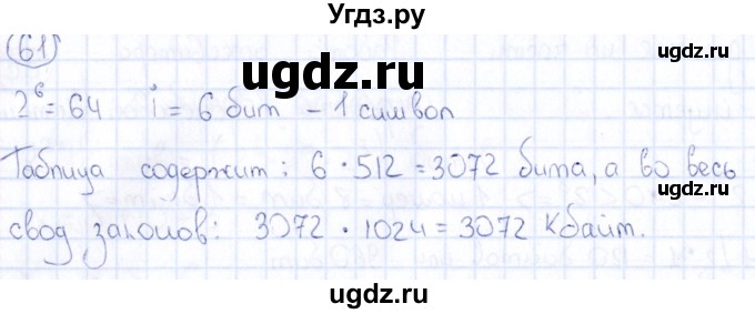 ГДЗ (Решебник) по информатике 8 класс (рабочая тетрадь икт) Л.Л. Босова / номер / 61