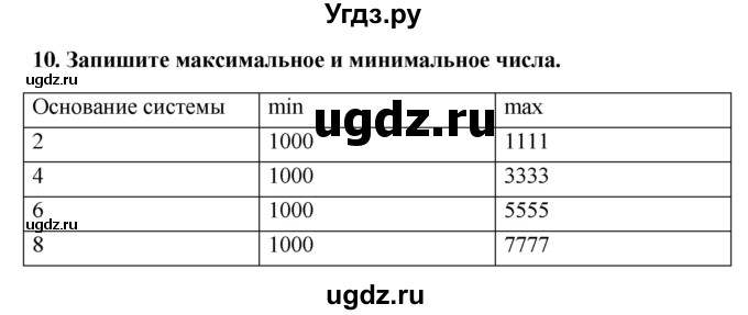 ГДЗ (Решебник) по информатике 9 класс (рабочая тетрадь) Босова Л.Л. / задание номер / 10