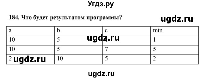 ГДЗ (Решебник) по информатике 9 класс (рабочая тетрадь) Босова Л.Л. / задание номер / 184