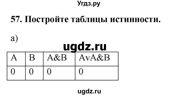 ГДЗ (Решебник) по информатике 9 класс (рабочая тетрадь) Босова Л.Л. / задание номер / 57