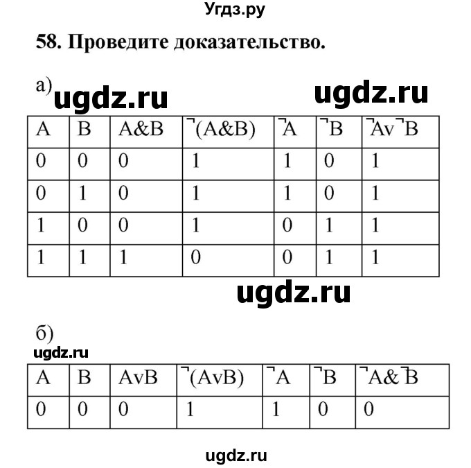 ГДЗ (Решебник) по информатике 9 класс (рабочая тетрадь) Босова Л.Л. / задание номер / 58