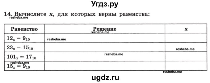 ГДЗ (Учебник) по информатике 9 класс (рабочая тетрадь) Босова Л.Л. / задание номер / 14