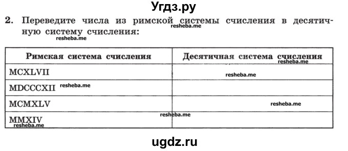 ГДЗ (Учебник) по информатике 9 класс (рабочая тетрадь) Босова Л.Л. / задание номер / 2