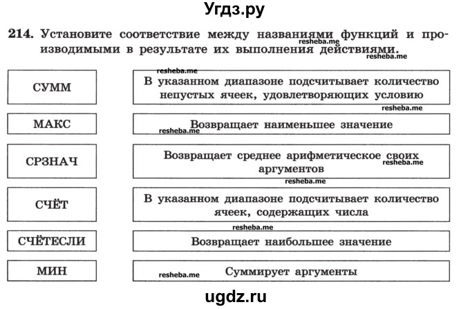 ГДЗ (Учебник) по информатике 9 класс (рабочая тетрадь) Босова Л.Л. / задание номер / 214