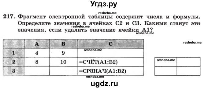 ГДЗ (Учебник) по информатике 9 класс (рабочая тетрадь) Босова Л.Л. / задание номер / 217