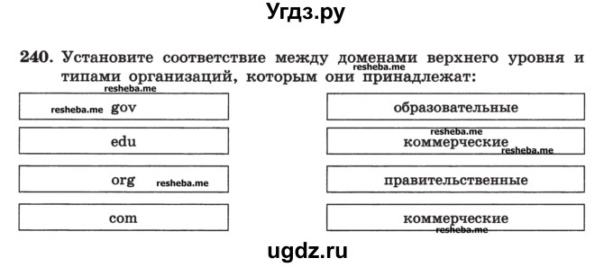 ГДЗ (Учебник) по информатике 9 класс (рабочая тетрадь) Босова Л.Л. / задание номер / 240