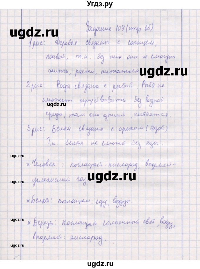 ГДЗ (Решебник) по природоведению 5 класс (рабочая тетрадь) Т.С. Сухова / задание / 104