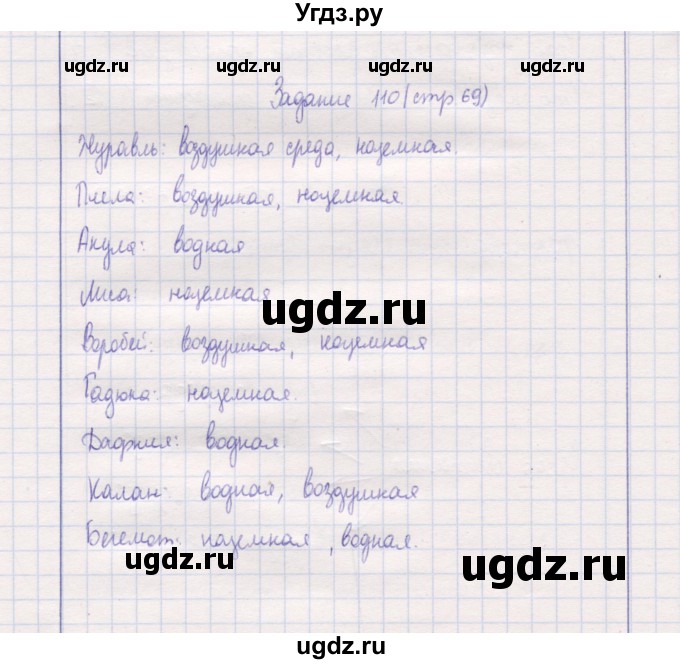 ГДЗ (Решебник) по природоведению 5 класс (рабочая тетрадь) Т.С. Сухова / задание / 110