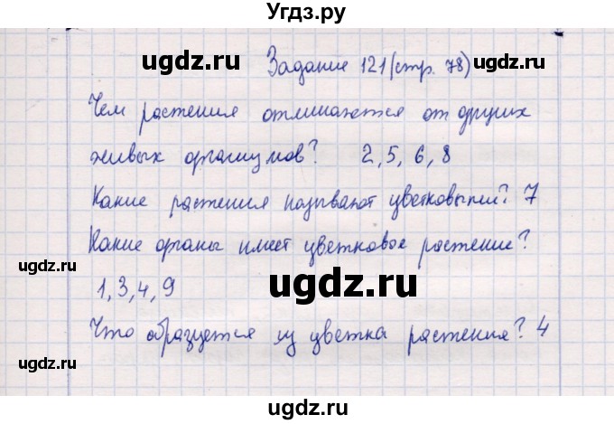 ГДЗ (Решебник) по природоведению 5 класс (рабочая тетрадь) Т.С. Сухова / задание / 121