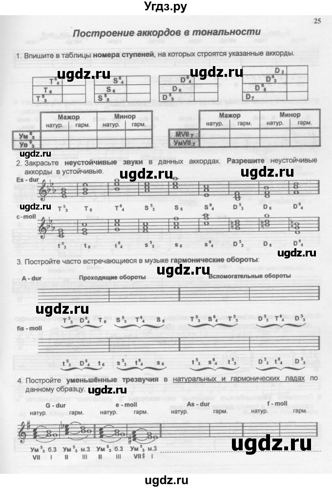 ГДЗ (Учебник) по музыке 6 класс (рабочая тетрадь Сольфеджио) Калинина Г.Ф. / страница номер / 25